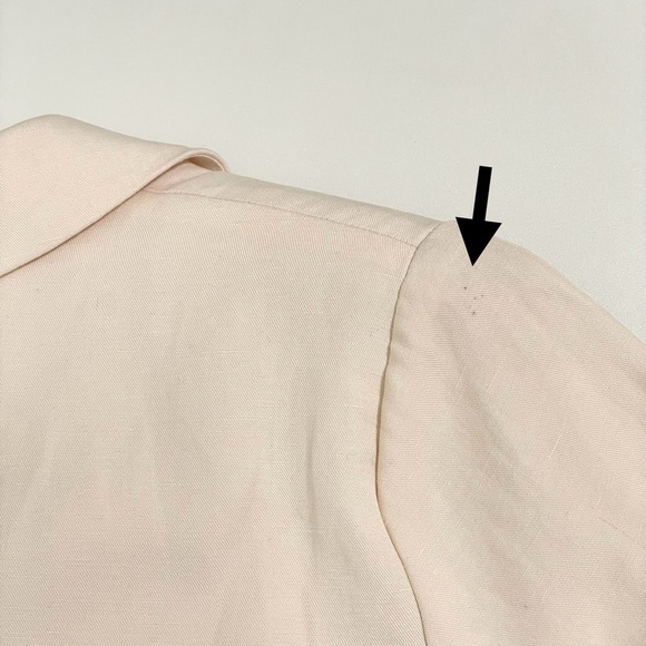 Cami NYC Owen Blazer Silk Linen Notch Lapel Button Front Jacket Ceramic Ivory XL - Picture 12 of 16